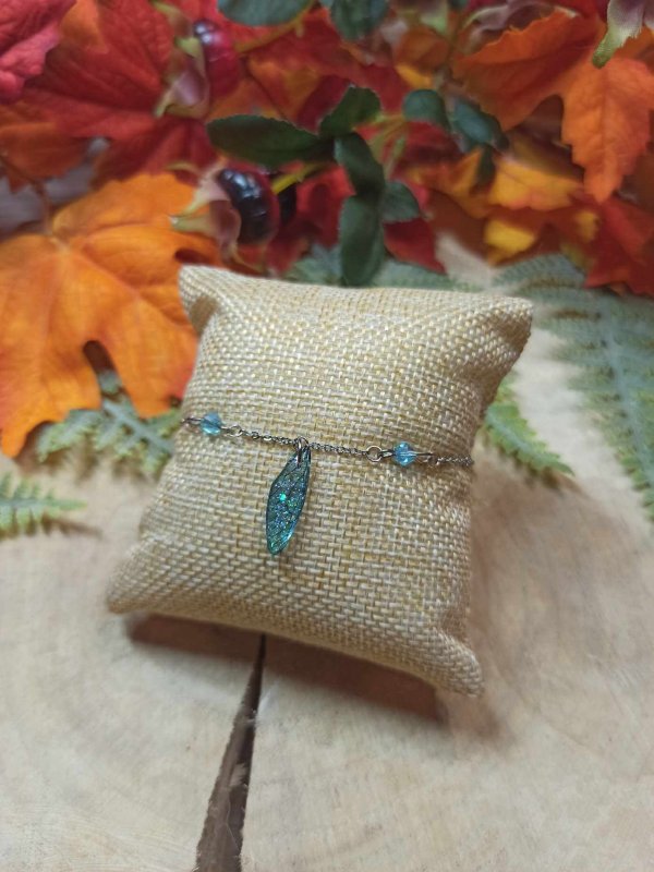 bracelet ecailles de fée turquoise