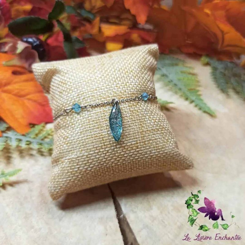 bracelet ecailles de fée turquoise